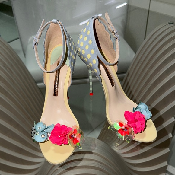 Sophia Webster Shoes - Stylish Polka Dot Heels with Floral Accents